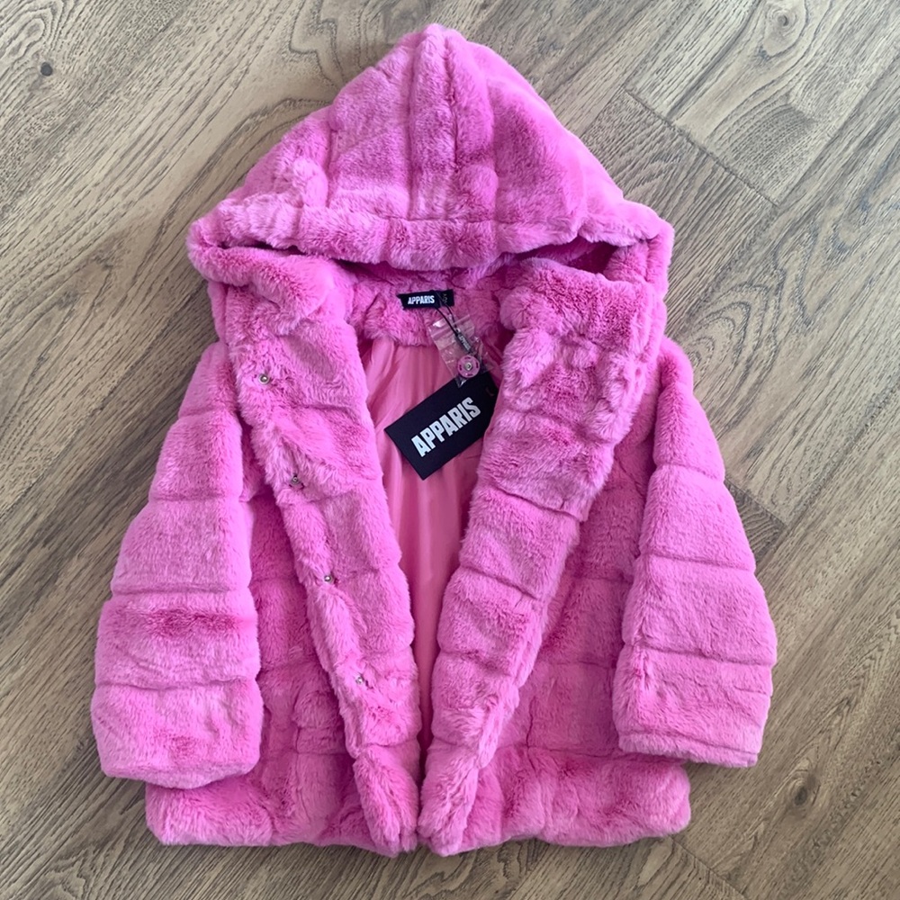 Apparis Pink Faux Fur Coat 10Y NWT